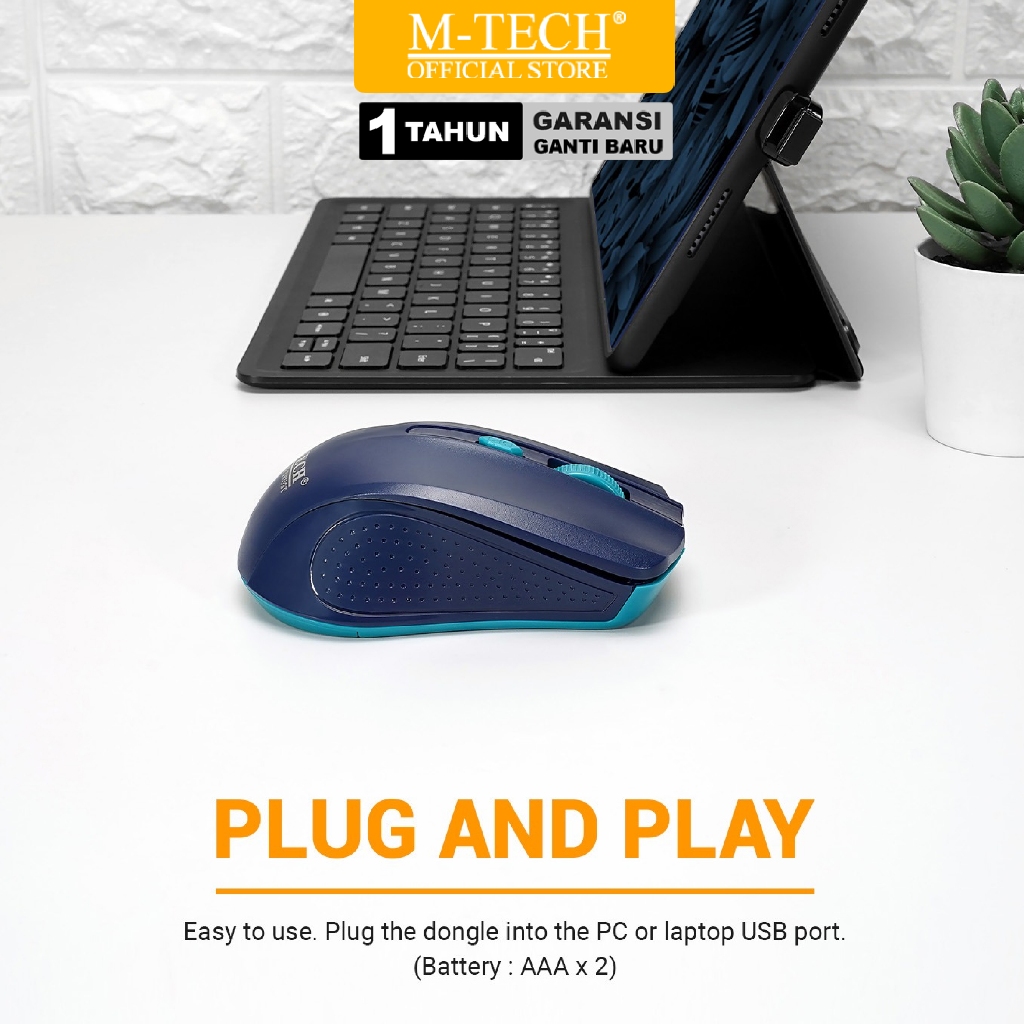 Jual MTECH Mouse Wireless SY 6005 Silent Click Free Battery untuk PC ...