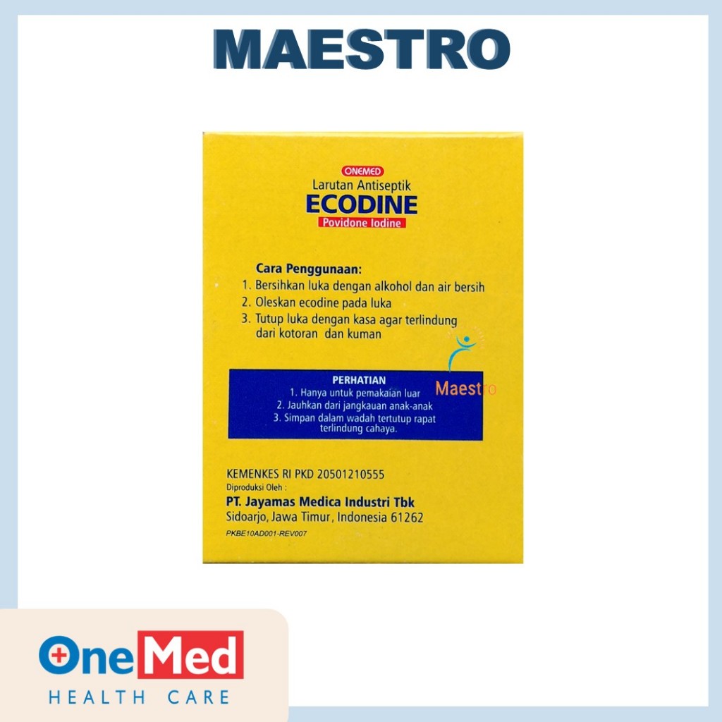 Jual Ecodine Povidone Iodine Onemed 10ml Antiseptik 10 ml Obat Merah ...