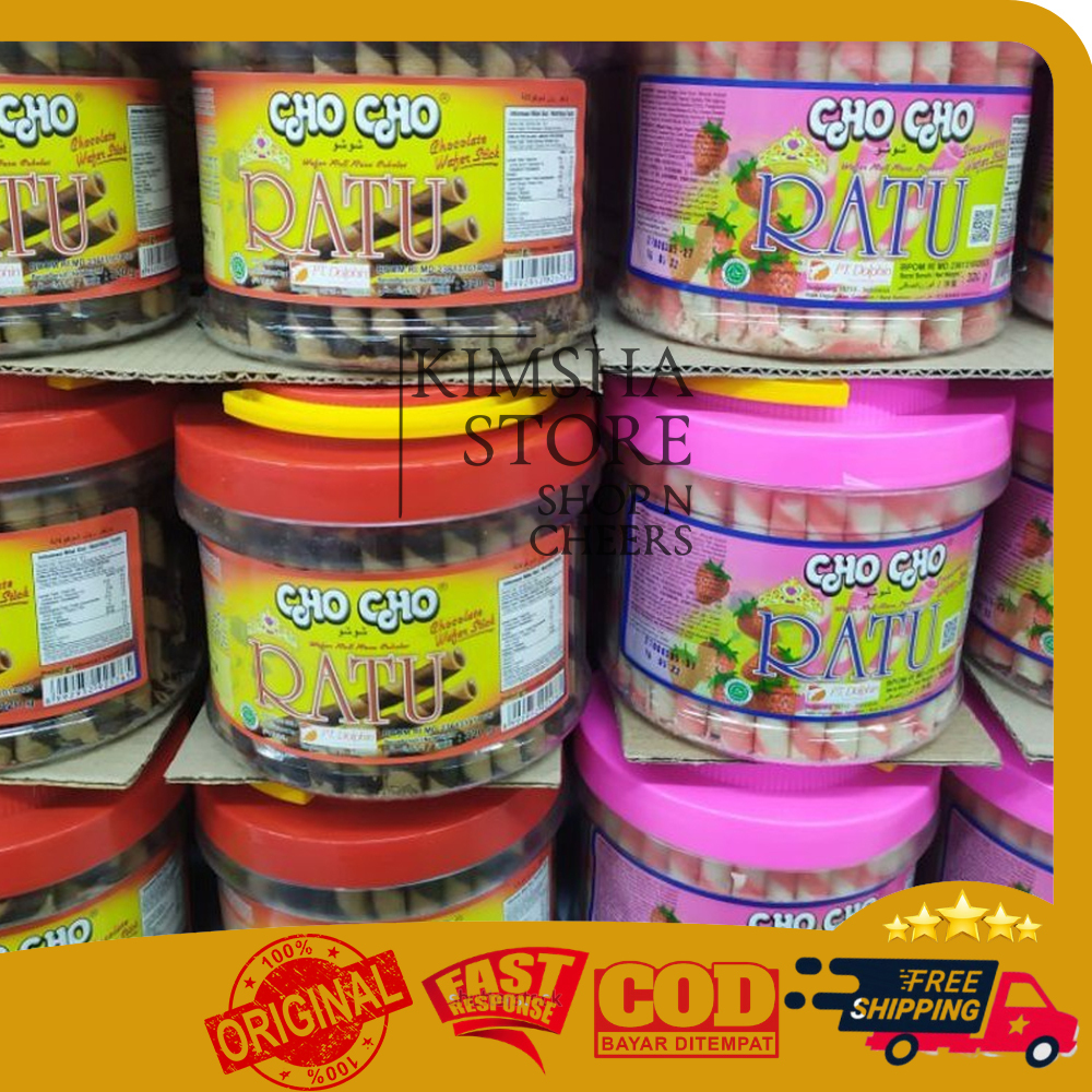 Jual Cho Cho Ratu Wafer Stick Roll Chocolate Strawberry Snack Food ...