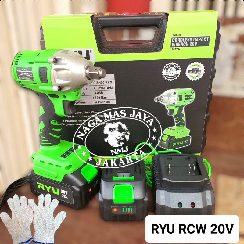 Jual RYU RCW 20V CORDLESS IMPACT WRENCH / ALAT PEMBUKA BAUT BATERAI RYU ...