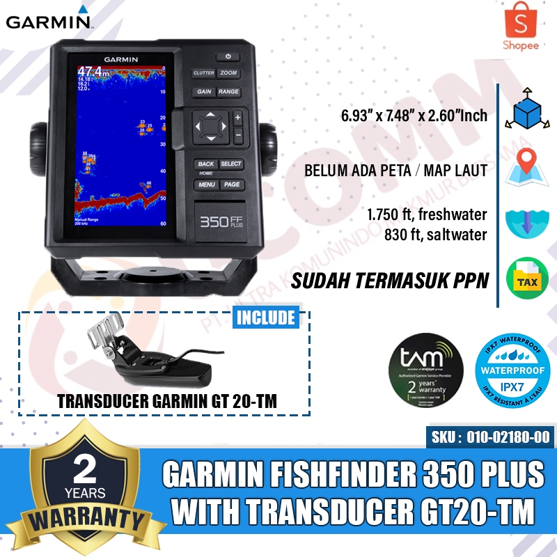 Jual GARMIN Fish Finder 350Plus FF 350 Plus Fishfinder 350 Sonar Ikan ...