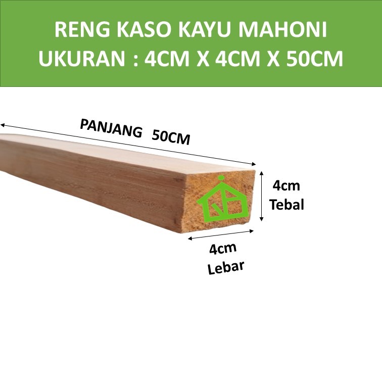 Jual Kaso Kayu Reng List Murah Mahoni Ukuran 4cmx4cm Panjang 50cm Sudah ...