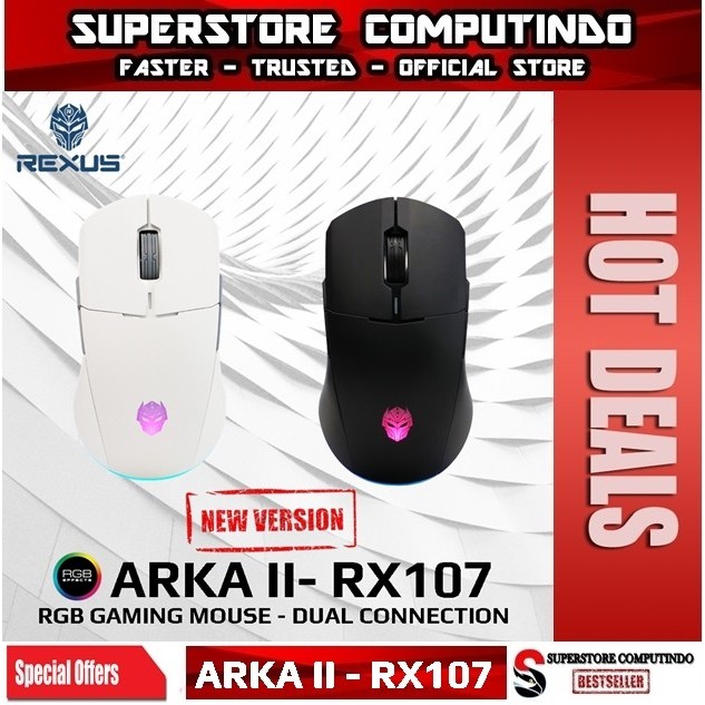 Jual Rexus Arka II RX-107 Dual Connection - RGB Wireless Gaming Mouse ...