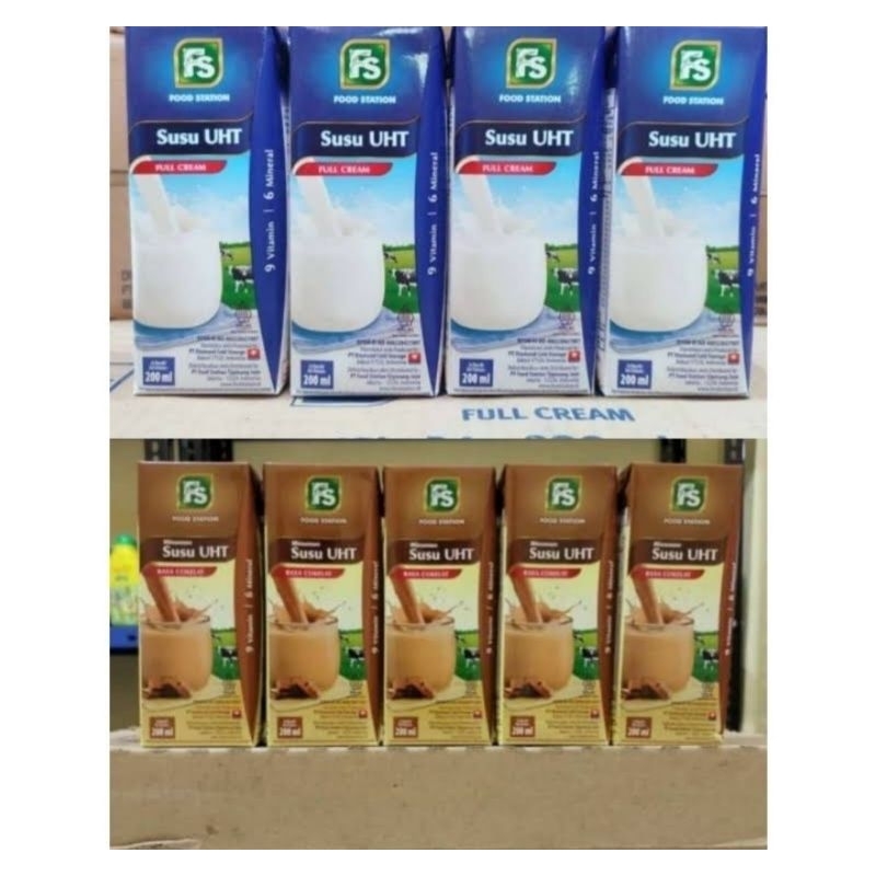 Jual Susu UHT FOOD STATION full cream coklat 200ml 1 karton (24pcs