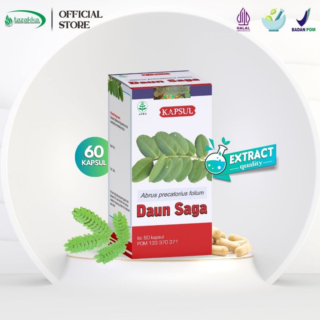 Jual Tazakka Ekstrak Kapsul Daun Saga Obat Batuk Original Isi 60 Herbal