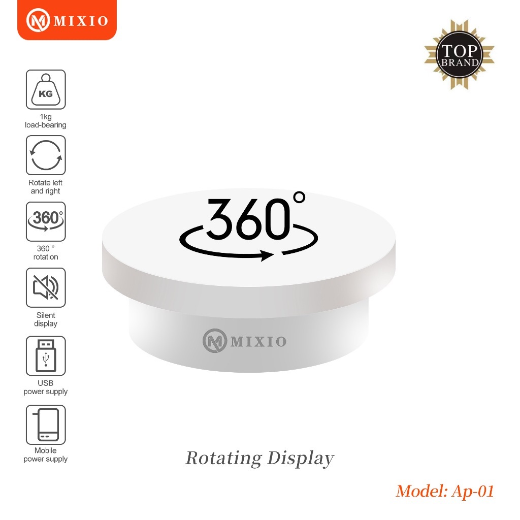 Jual MIXIO AP-01 12.5cm Alas Putar Live Fotografi Rotating Display Meja ...