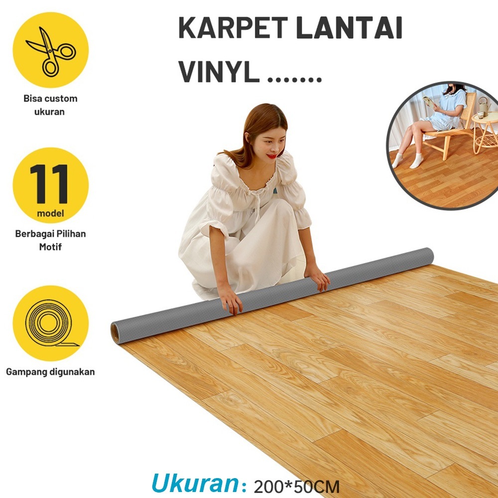 KARPET LANTAI VINYL GULUNGAN TEBAL 0.7 MM 200 X 50 CM TOKO KENZIO