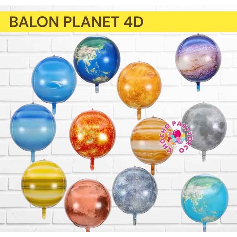 Jual Balon PLANET 4D / Balon Foil Planet Bumi Bulan Merkurius Mars ...
