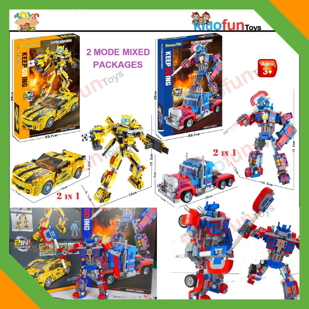 Jual Mainan Bricks Transformer 2in1 Robot Block Optimus / The Wasp Bisa ...