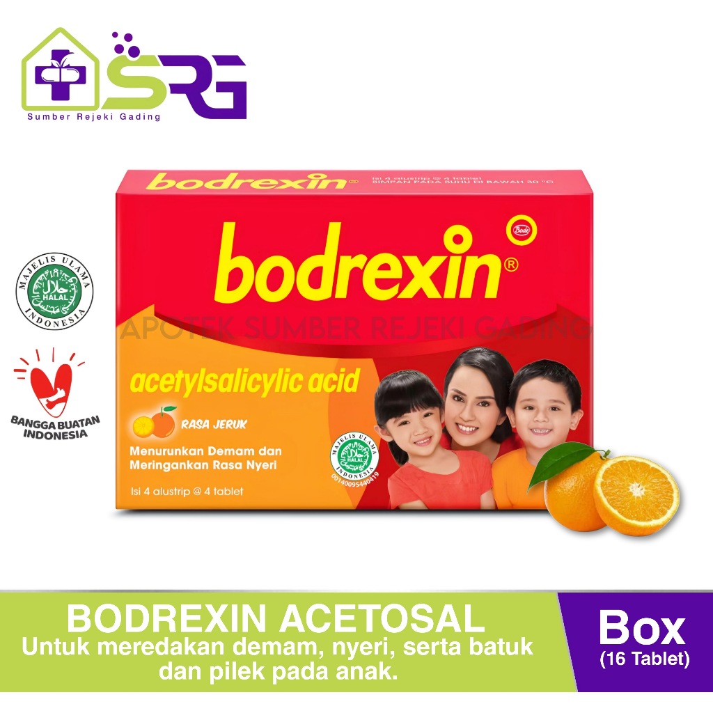 Jual Bodrexin Acetosal Isi 16 Tablet Hisap Rasa Jeruk untuk Demam Anak ...