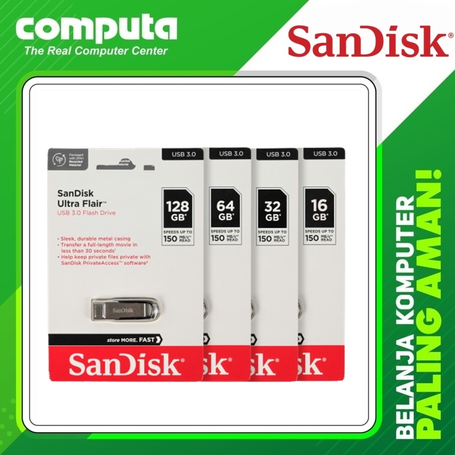 Jual FLASHDISK SANDISK USB 3.0 ULTRA FLAIR ORIGINAL 16GB/32GB/64GB ...