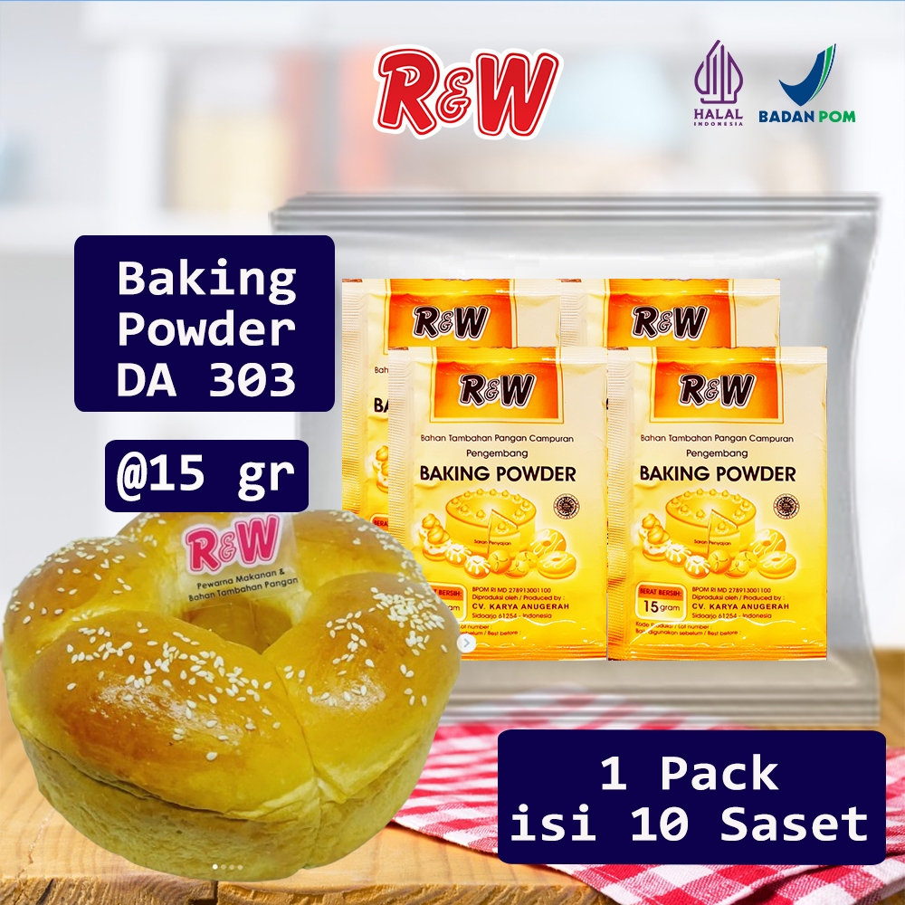 Jual Baking Powder Pengembang Kue Rajawali R&W RW 15 gr Orange 1 Pack ...