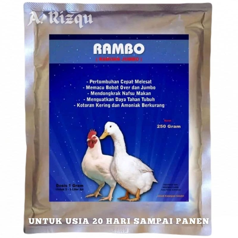Jual RAMBO ( Ramuan Jumbo ) - VITAMIN AYAM BROILER - UNTUK BEBEK ...
