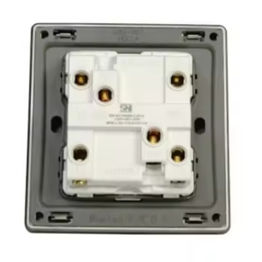Jual Saklar MEVAL SS1 Y21 2 Gang 1 Way Switch Cross Draw Grey | Shopee ...
