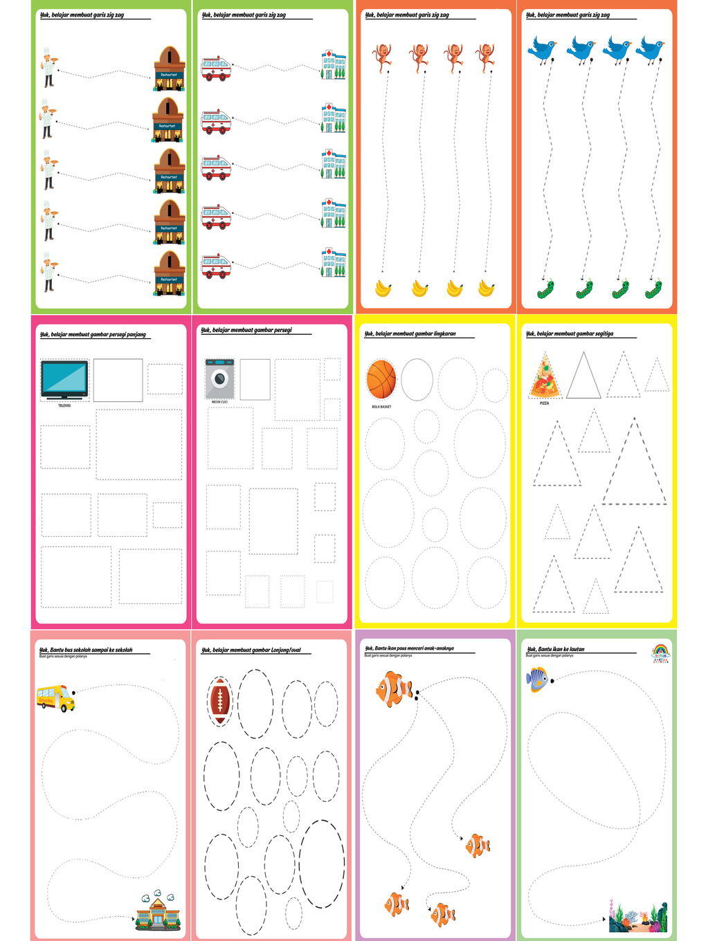 Jual Worksheet Anak untuk anak usia 2-5 tahun Buku Aktivitas Tracing ...