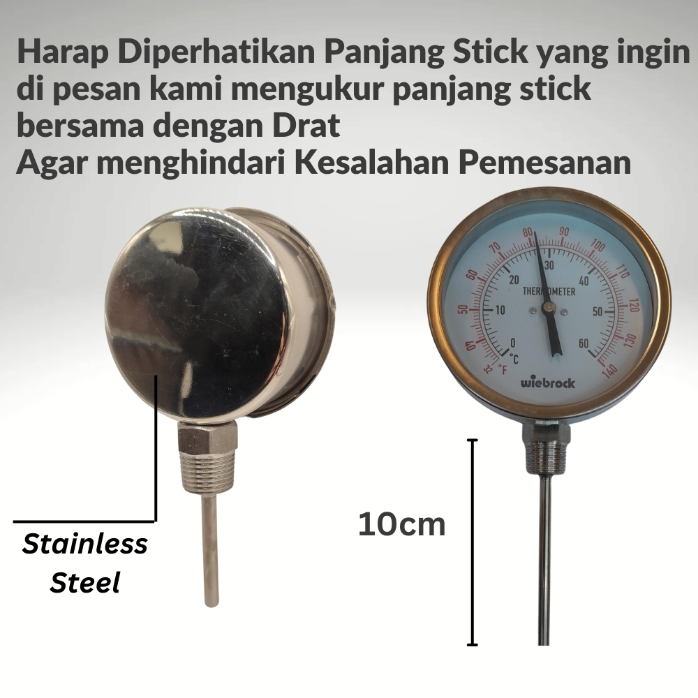 Jual Thermometer Stick Temperature Gauge Bimetal 4