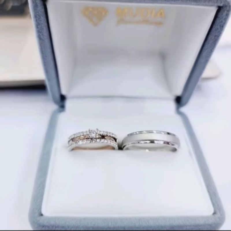 Jual Cincin Pernikahan Lamaran Emas 18k/75% Dan Silvers Wedding