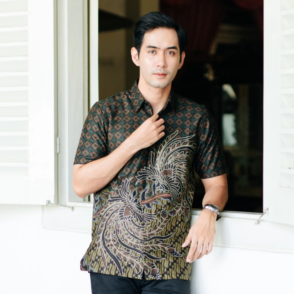 Hadinata Batik Premium Kemeja Batik Pria Lengan Pendek Superfine Kavi Kumari - foto 1