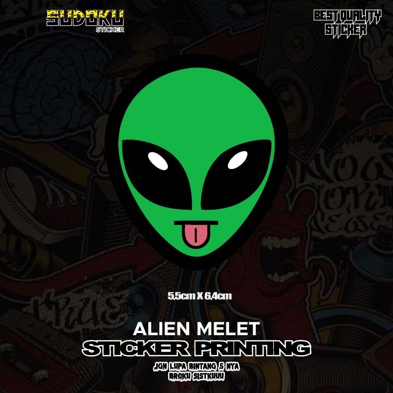Jual STICKER STIKER PRINTING ALIEN MEME MELET | Shopee Indonesia