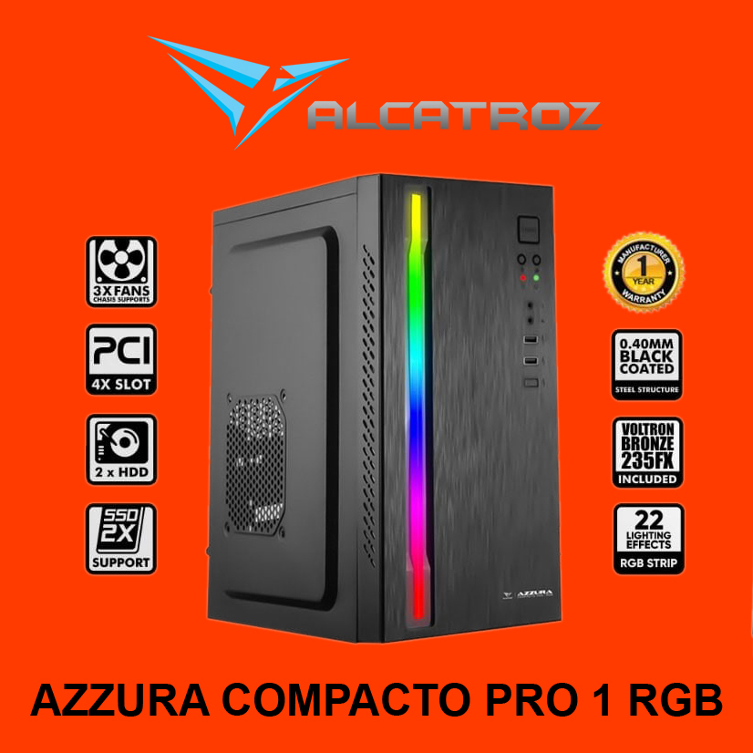 Jual Casing PC Alcatroz Azzura Compacto PRO 1 RGB | Shopee Indonesia