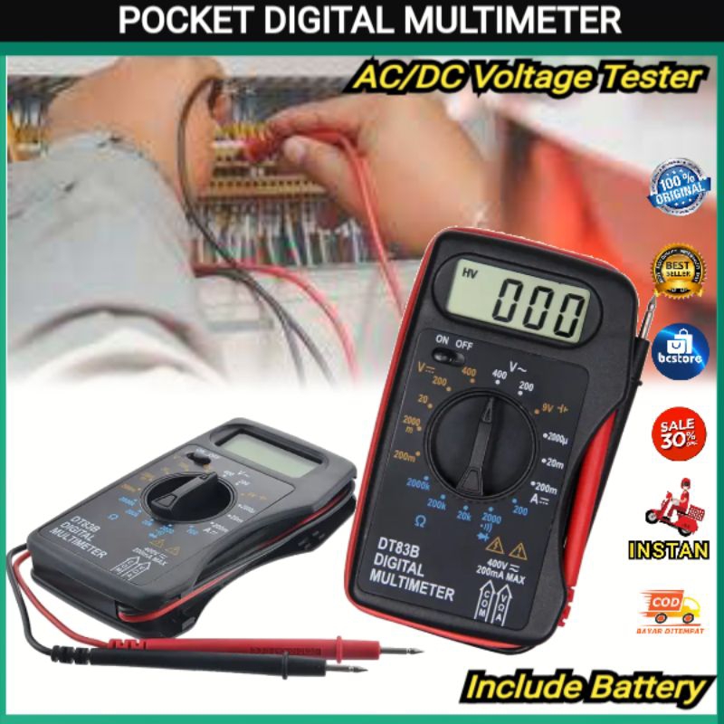 Jual Multitester Digital Pocket Size Digital Multimeter AC/DC Voltage ...