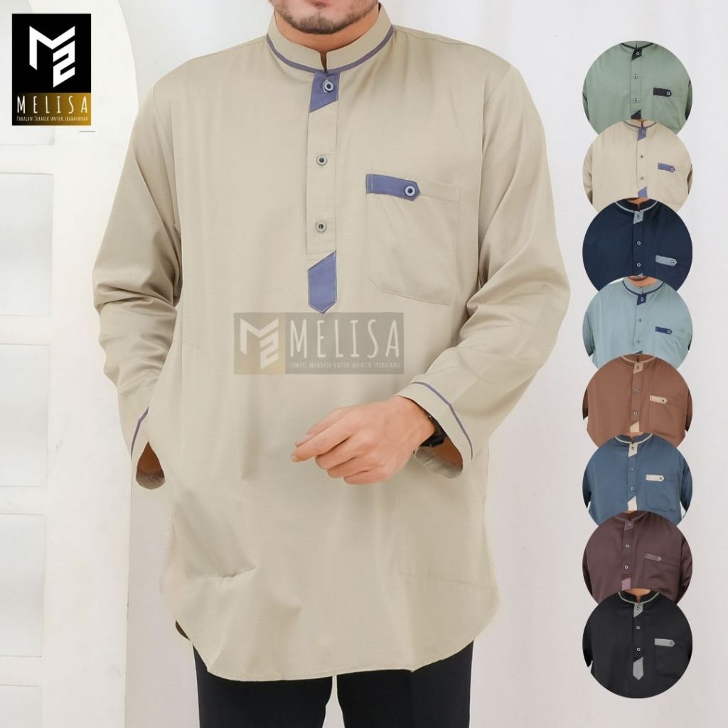 Baju Koko Kurta Lengan Panjang Baju Koko Fashion Muslim Pria Dewasa Terbaru Bahan Katun Tesla Premium / Baju Koko Pakaian Muslim Pria Kurta Pakistan