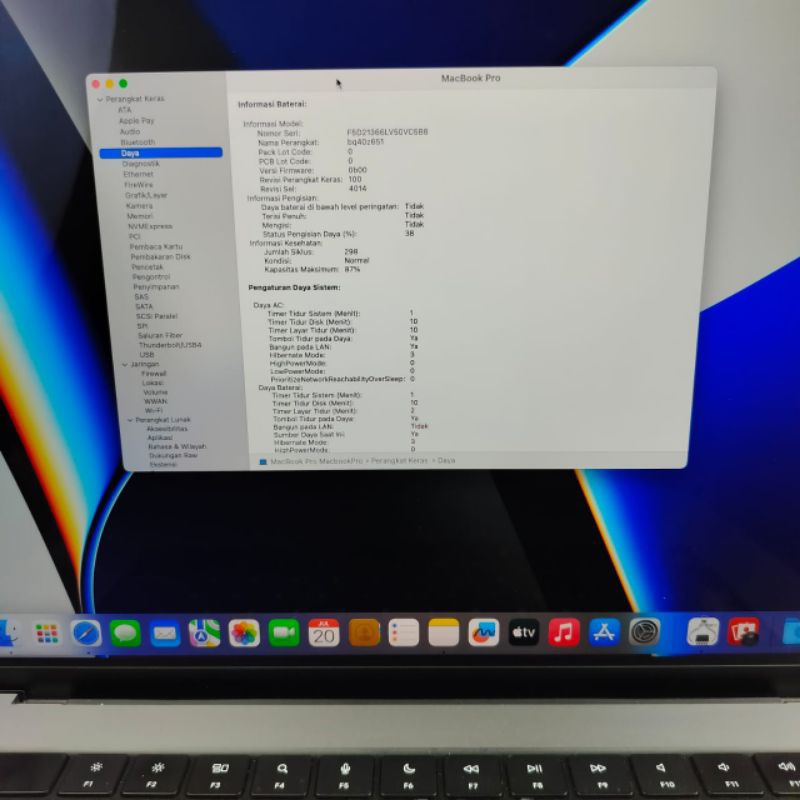 Jual Macbook M1 Pro Max Ram 32 Ssd 1 tb lengkap full set layar 16 inch ...
