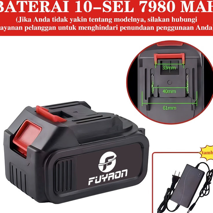 Jual Promo Tajir Fuyaon New Baterai Litium Liion Batteries Aksesori For Lithium Chainsaw Kunci