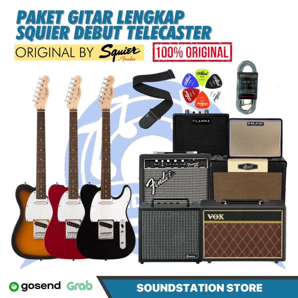 Jual PAKET GITAR SQUIER DEBUT TELECASTER Electric Gitar | GUITAR PACK ...