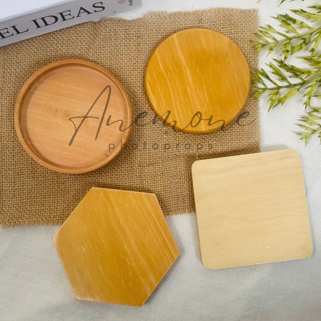 Jual TATAKAN GELAS KAYU/ TATAKAN FOTO ESTETIK/ TATAKAN DEKORASI