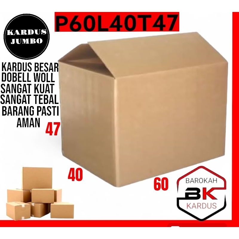 Jual Kardus Jumbo Besar 60x40x47 Cm / Kardus Box Packing Polos Tebal ...