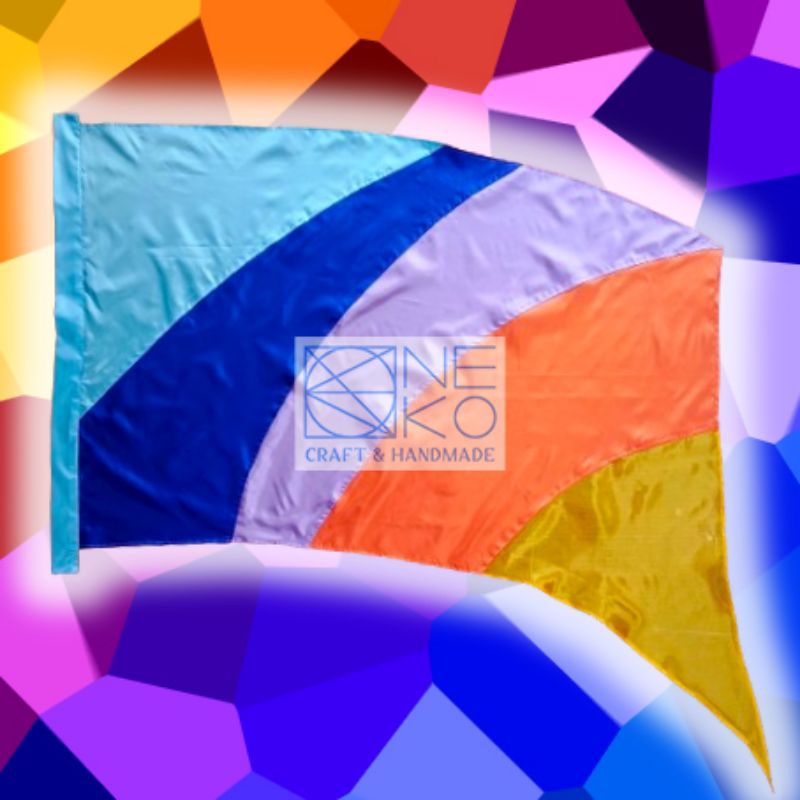 Jual Bendera | Standard Flag Gradasi Api Biru Color Guard Drumband ...