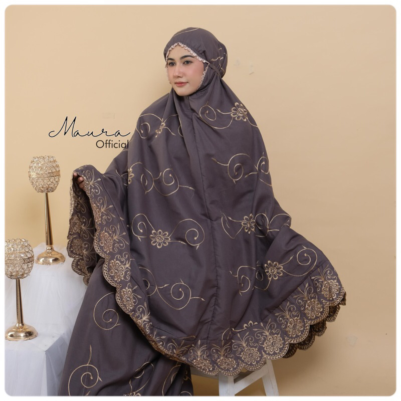 MAURA - Mukena Grasella 2in1 Bordir Asli, Bahan Katun Premium dan Ukuran JUMBO