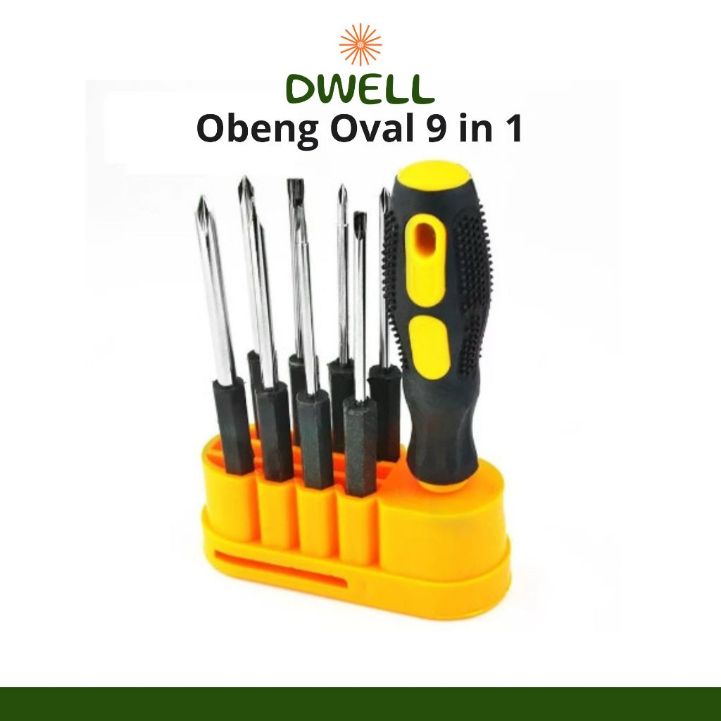 Jual Obeng Oval Serbaguna 9 in1 Set Minus Plus U Lengkap Obeng Set ...