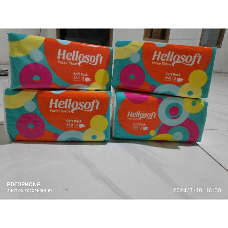 Jual Tisu Wajah Hellosoft Soft Pack Facial 250 Lembar Tissue Muka Halus ...