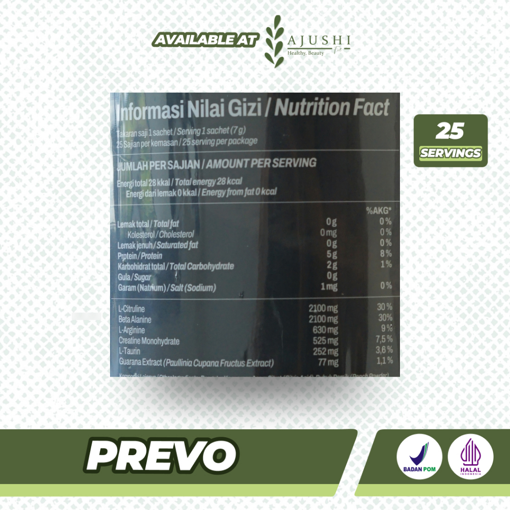 Jual Evolene Prevo 175 gram 25 serving | Shopee Indonesia