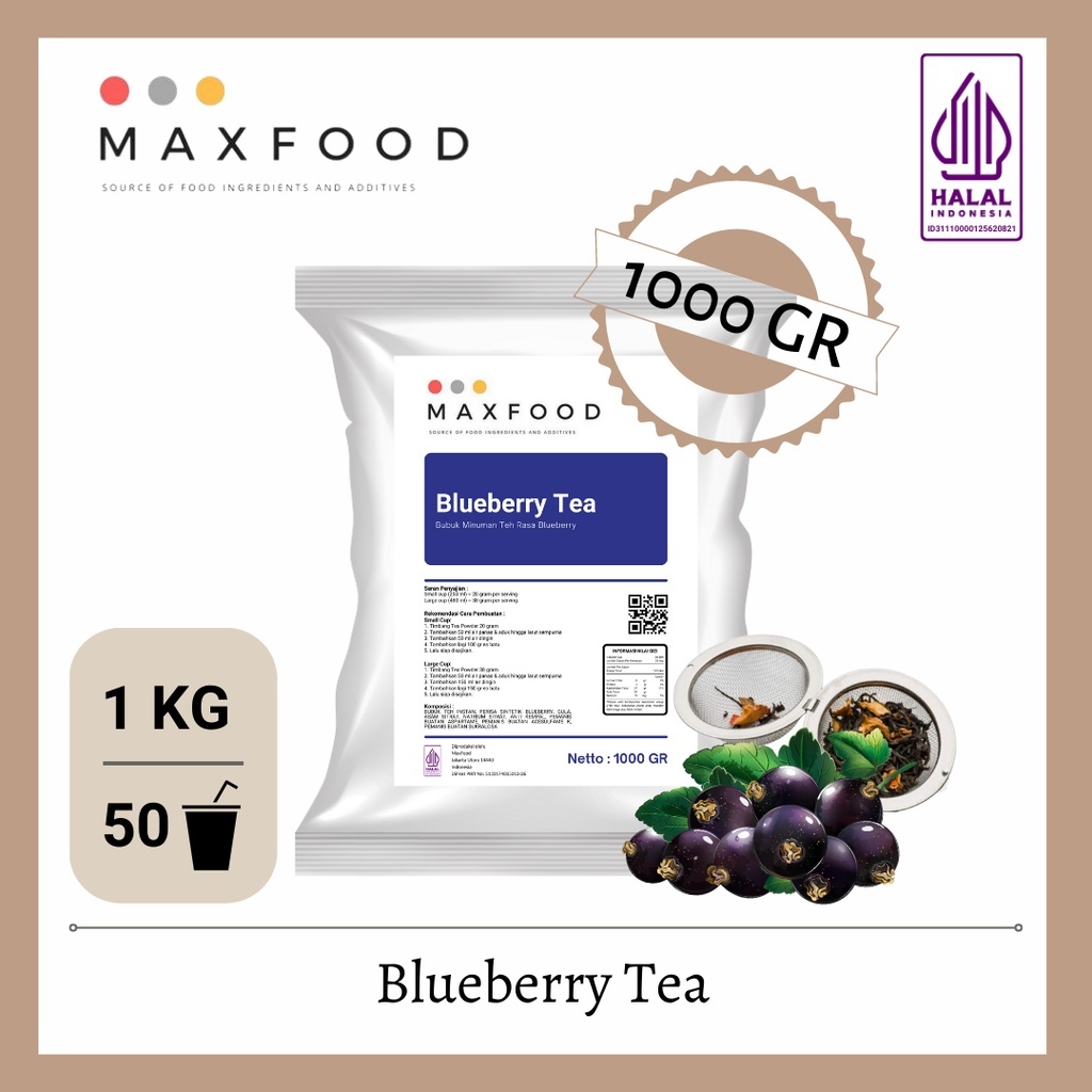 Jual 1KG BLUEBERRY TEA / BUBUK MINUMAN RASA BLUBERI | Shopee Indonesia