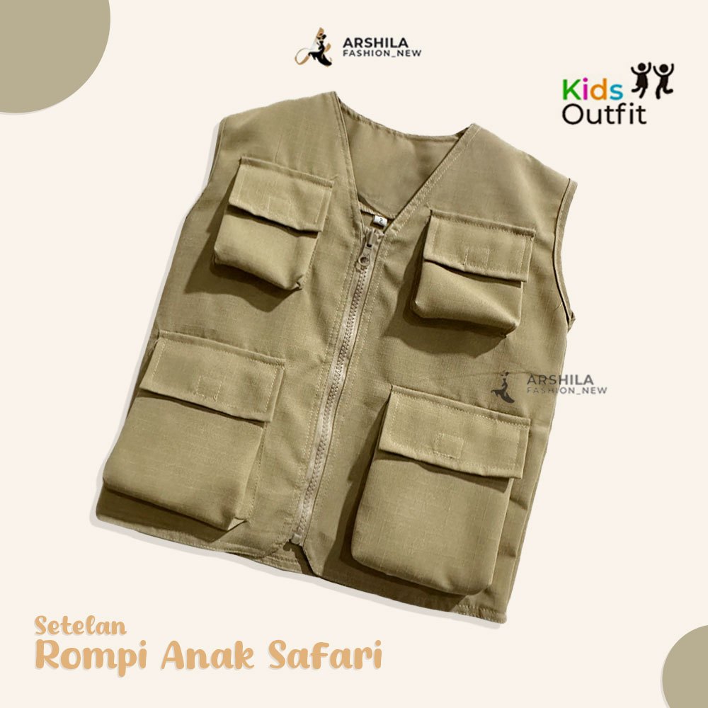 Jual Setelan Rompi Anak Safari / Rompi Anak Petualang | Shopee Indonesia