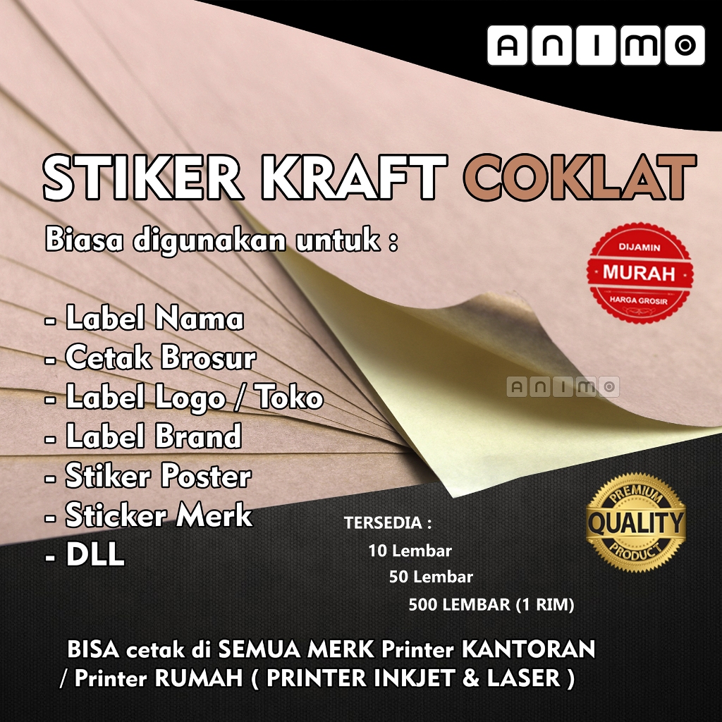 Jual STIKER KRAFT A4 50 Lembar - STIKER VINTAGE - STIKER COKLAT - KRAFT ...
