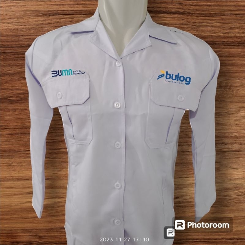 Jual Kemeja BUMN Bulog Wanita Baju Wanita Bulog Putih Lengan Panjang ...