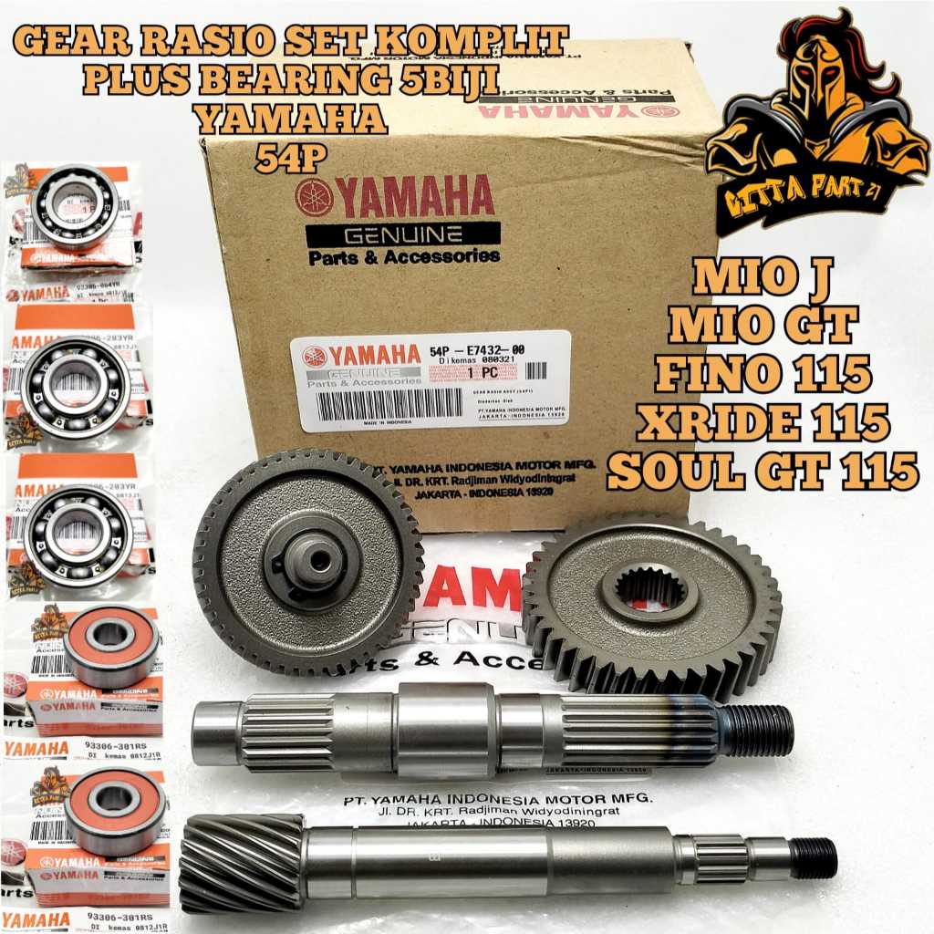 Jual GIGI GEAR RASIO SET KOMPLIT PLUS BEARING 5 BIJI ASLI ORIGINAL ...
