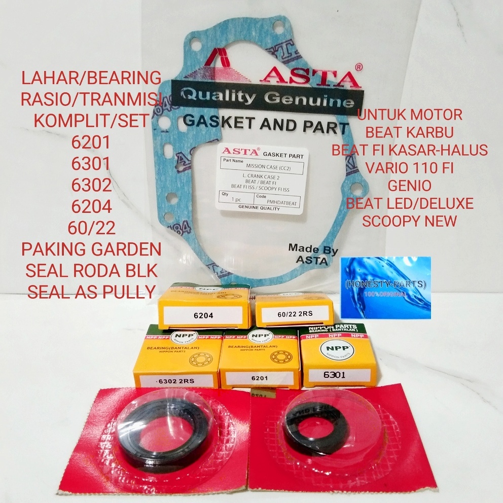 Jual Lahar/Bearing,Rasio/transmisi set,paking,seal+Beat Karbu,beat fi ...