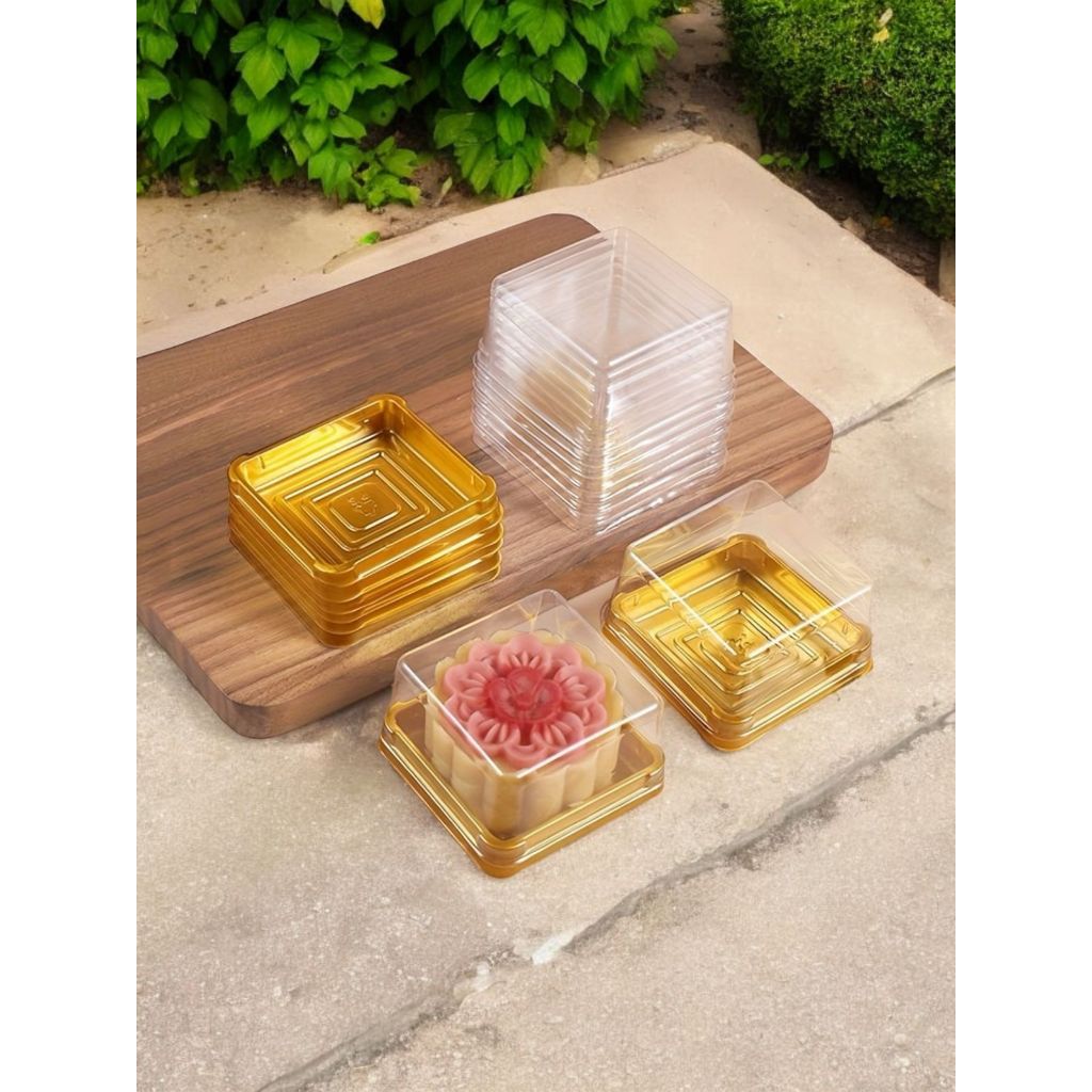 Jual Cake Case / Mooncake case / puding case Gold Uk L - 50 pcs ...