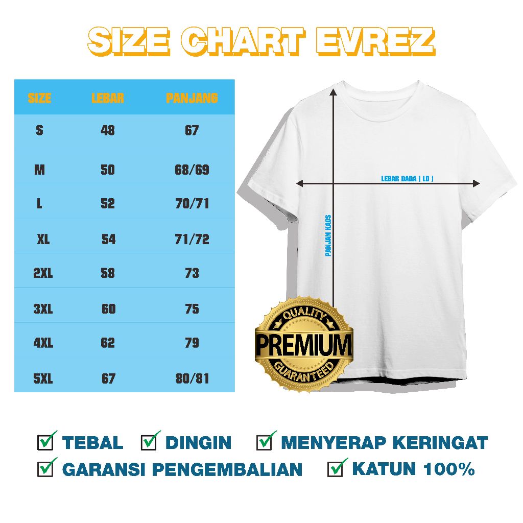 Jual Evrez PO Series Kaos Polos Katun combed 24s PREMIUM | Shopee Indonesia