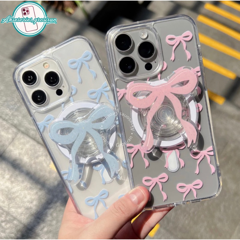 Jual READY !! Korean Ribbon Case + Pop Socket Standing IPHONE X XR XS ...