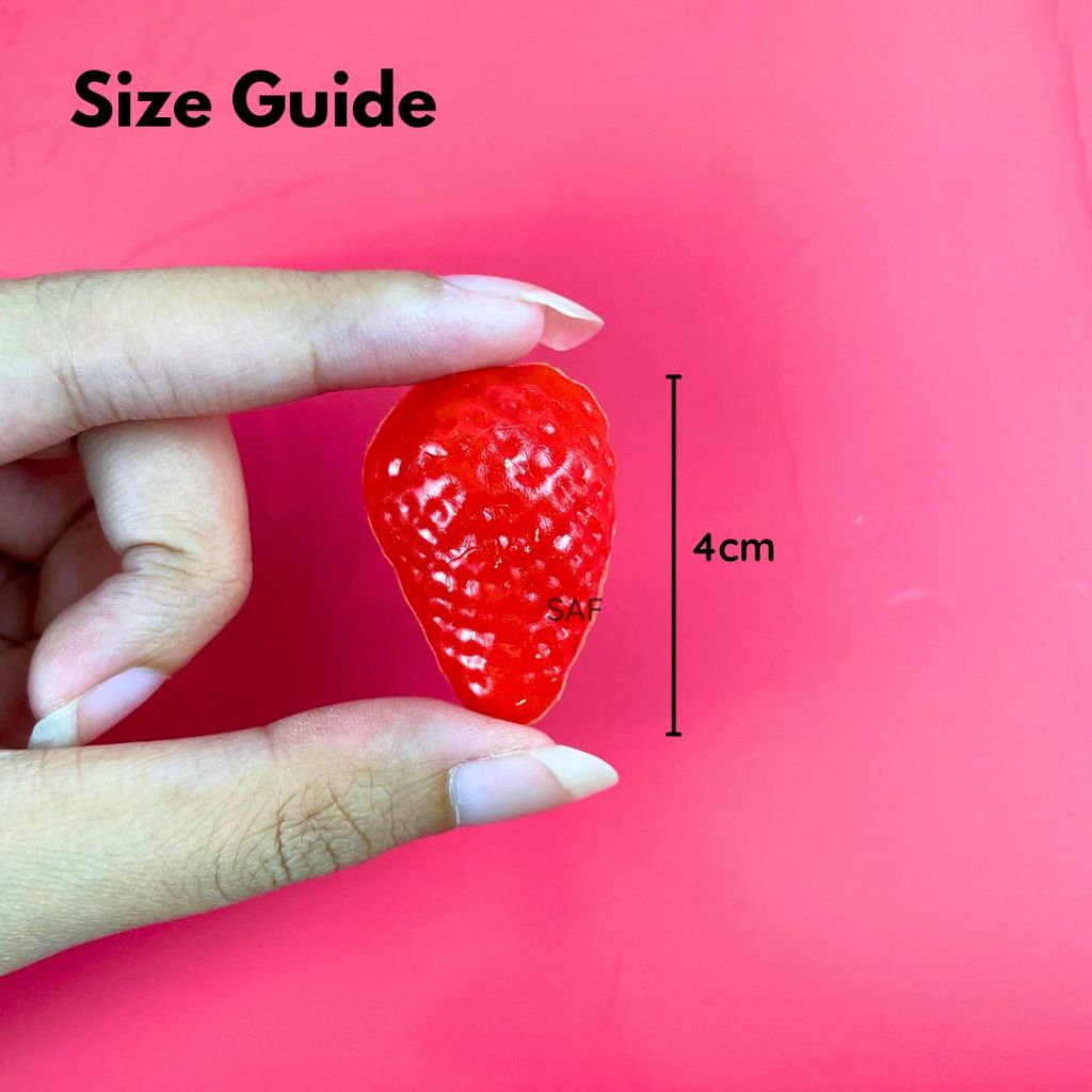 Jual SAF Strawberry Merah Slice Artificial Palsu - Fake Strawberry ...