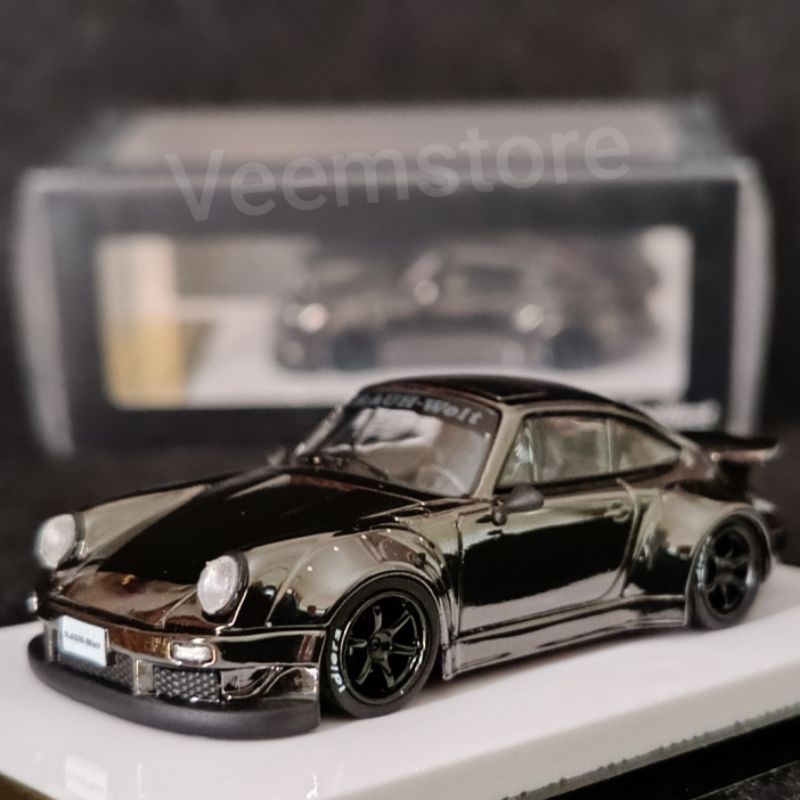 PORSCHE RWB 930 Modello Statico QiDian 1:64 Con GT Wing Nero – Edizione Da Collezione