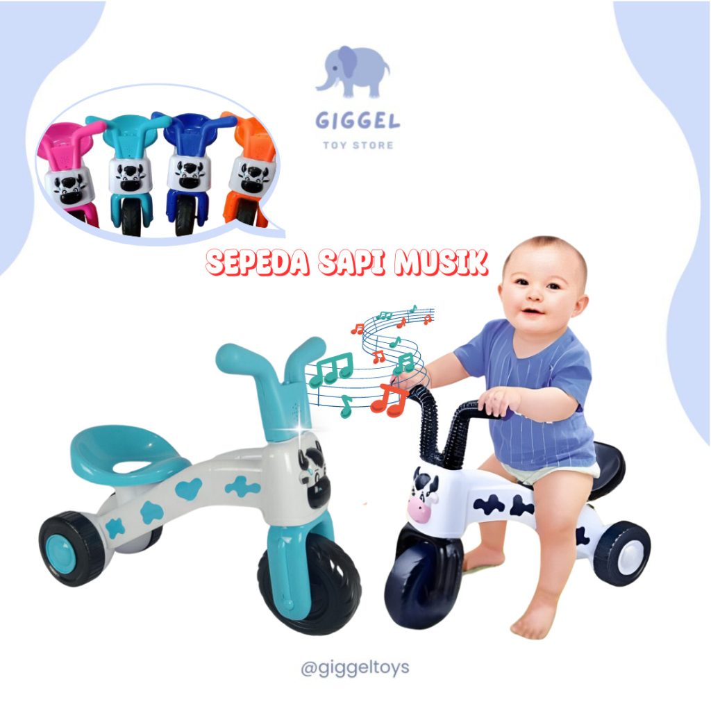 Jual [ Giggel ] SEPEDA MUSIK RODA 3 HAPPY COW FD305 / Mainan Sepeda ...