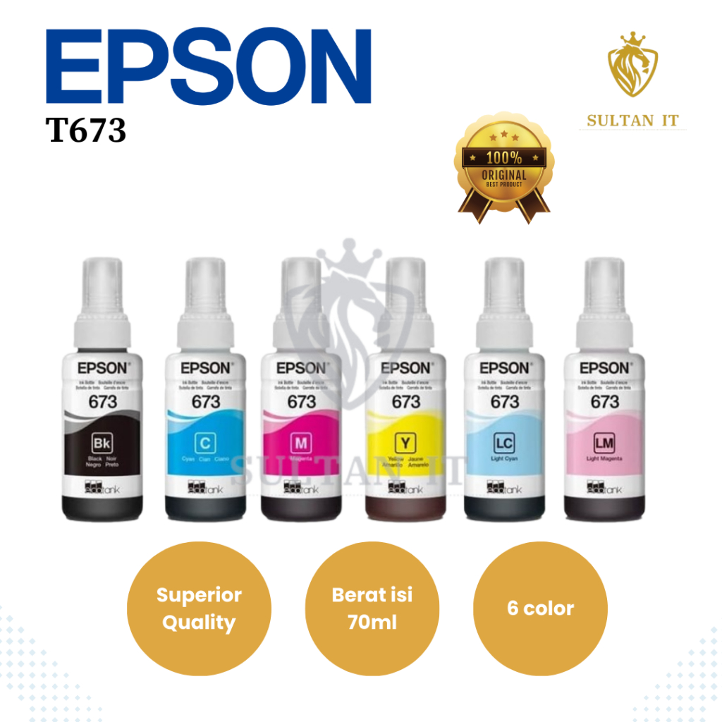 Jual Epson Tinta 673 Original Refill Untuk Printer L800 L805 L850 L1800 ...