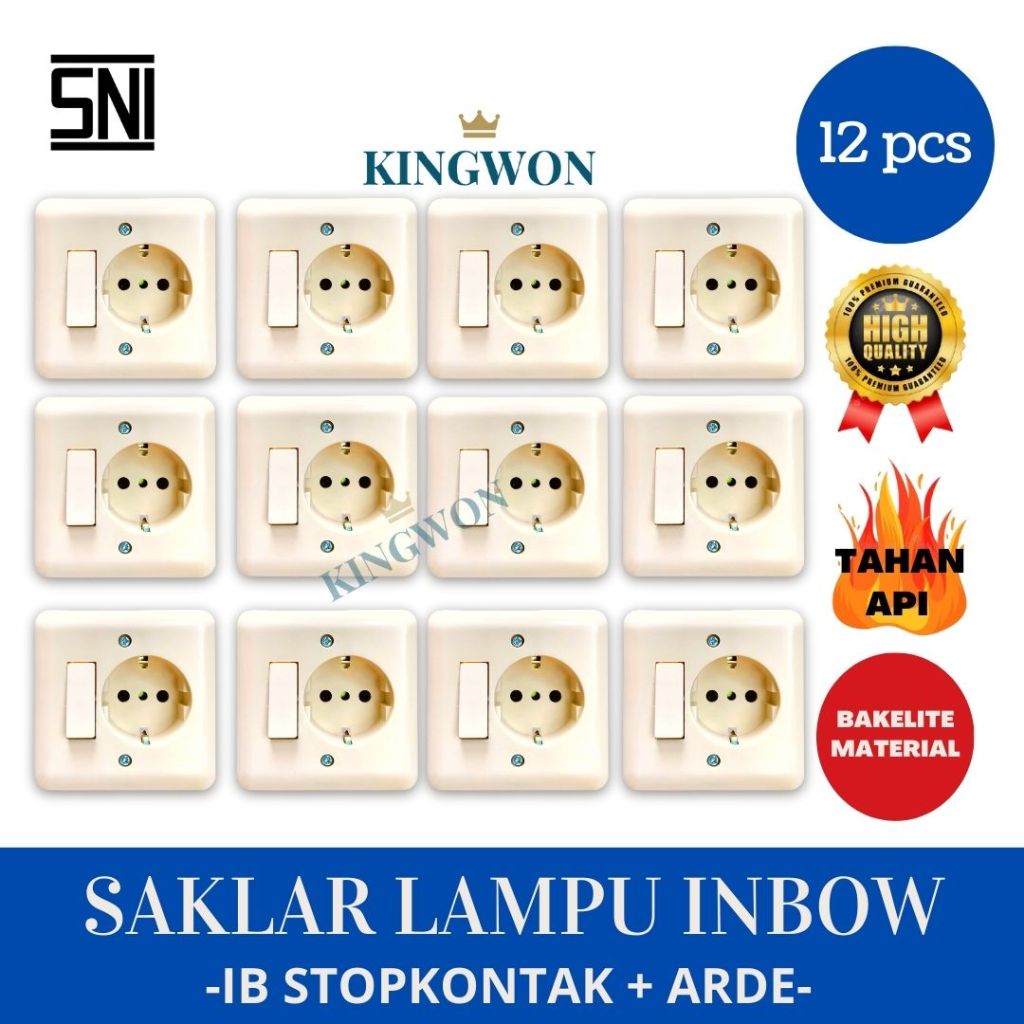 Jual [ ISI 12 PCS ] SAKLAR INBOW (IB) SAKLAR ENGKEL + STOP KONTAK ARDE ...